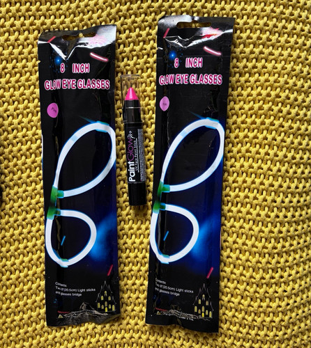 Glow stick glasses and - 8",
