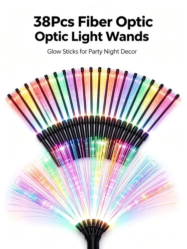 38pcs fibre optic light - fibre, wands